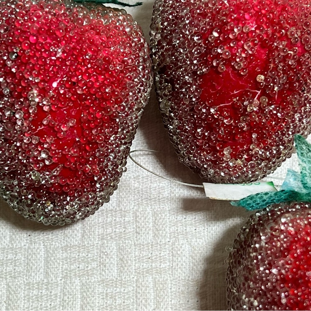 Vintage sugared faux fake fruit Pears Strawberries Grapes - Picture 3 of 13